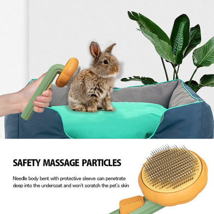 PawPure Self-Cleaning Pumpkin Pet Grooming Brush for Dogs & Cats
