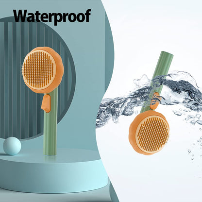 PawPure Self-Cleaning Pumpkin Pet Grooming Brush for Dogs & Cats